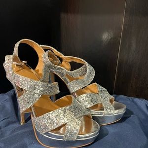 Silver stiletto Heels